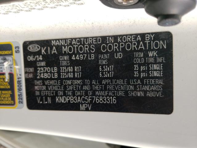 KNDPB3AC5F7683316 KIA Sportage Lx