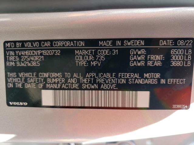 2023 VOLVO XC90 PLUS YV4H60CN1P1920732
