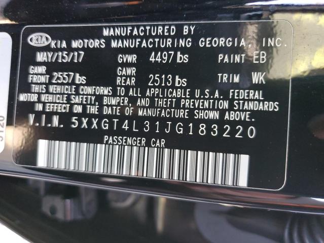 5XXGT4L31JG183220 KIA Optima Lx