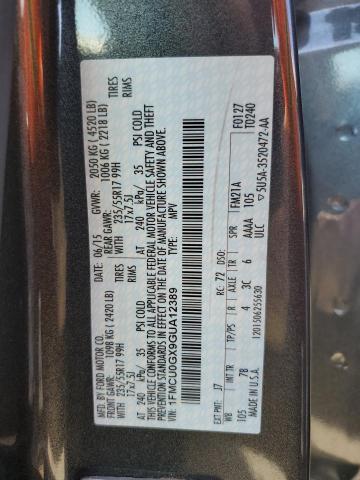 1FMCU0GX9GUA12389 Ford ESCAPE SE