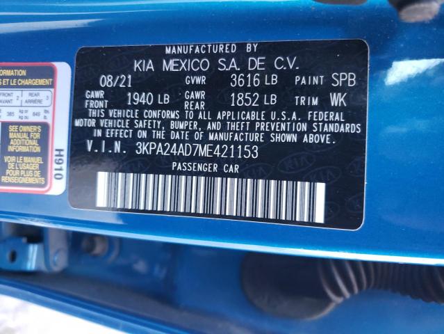 3KPA24AD7ME421153 Kia Rio LX 10