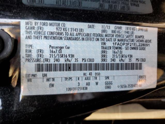 1FADP3F21EL228091 Ford FOCUS SE