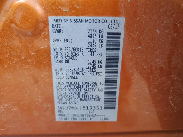 5N1ET2MVXHC813351 Nissan Rogue Sv Hybrid