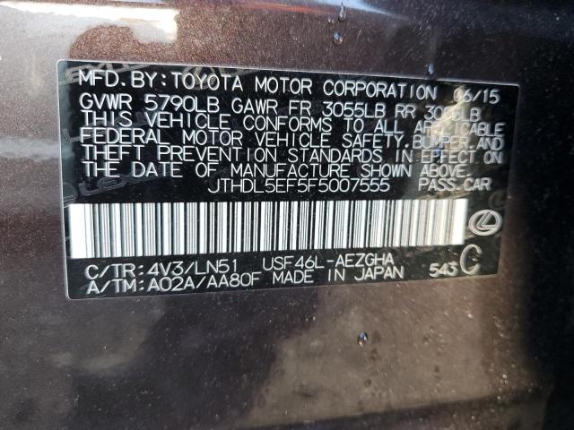 2015 LEXUS LS 460L JTHDL5EF5F5007555