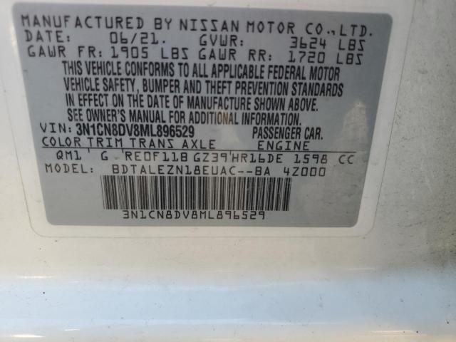 3N1CN8DV8ML896529 Nissan Versa S 12