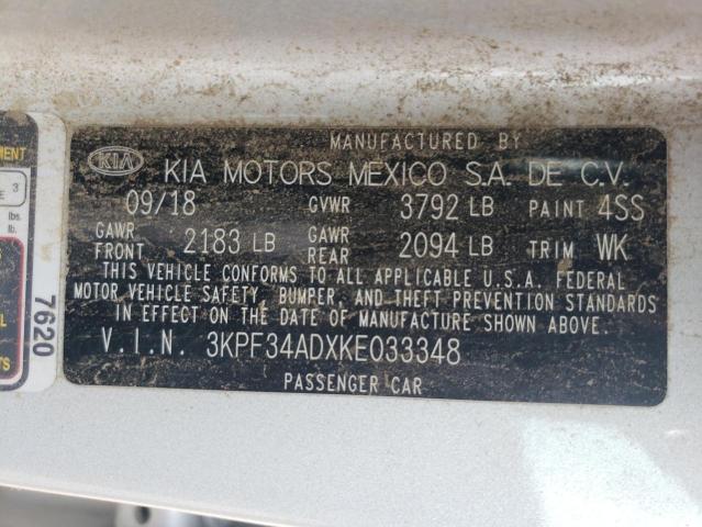 3KPF34ADXKE033348 KIA Forte Gt Line