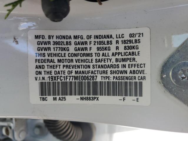 19XFC1F77ME006287 Honda CIVIC EXL