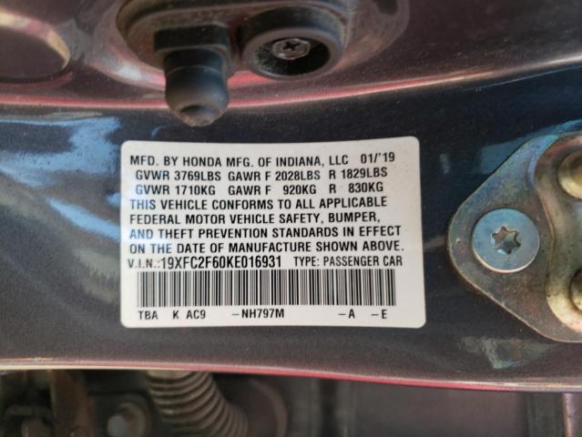 19XFC2F60KE016931 Honda Civic Lx