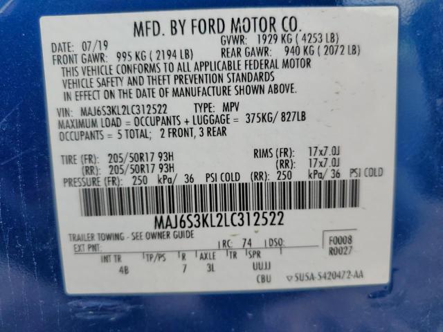 MAJ6S3KL2LC312522 Ford Ecosport Titanium