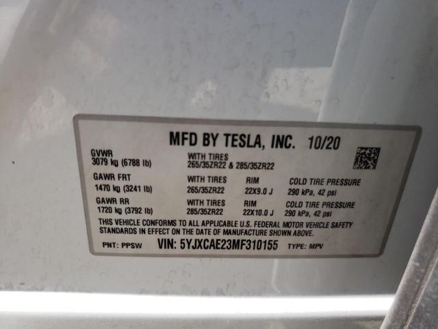 5YJXCAE23MF310155 Tesla Model X  13