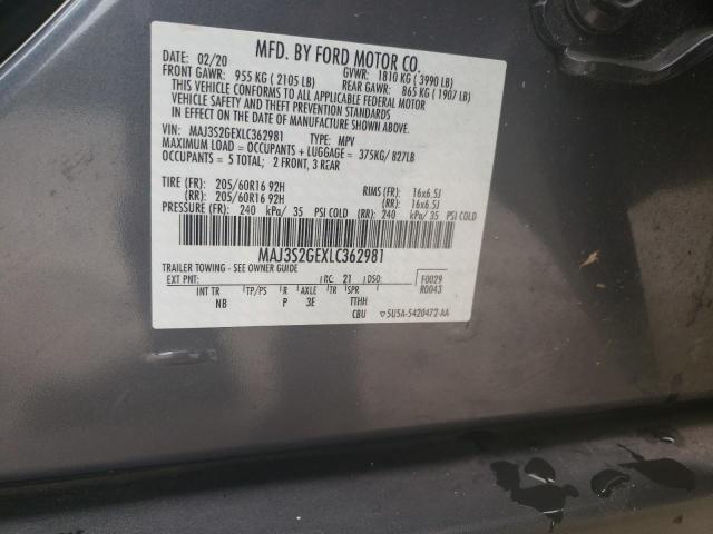 MAJ3S2GEXLC362981 Ford Ecosport Se