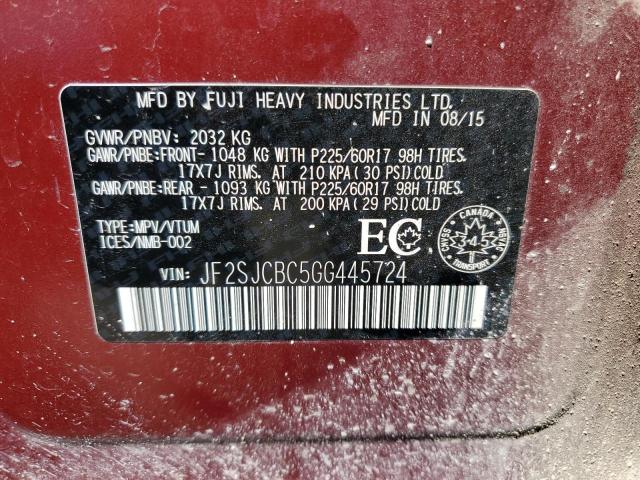 JF2SJCBC5GG445724 Subaru Forester 2.5i
