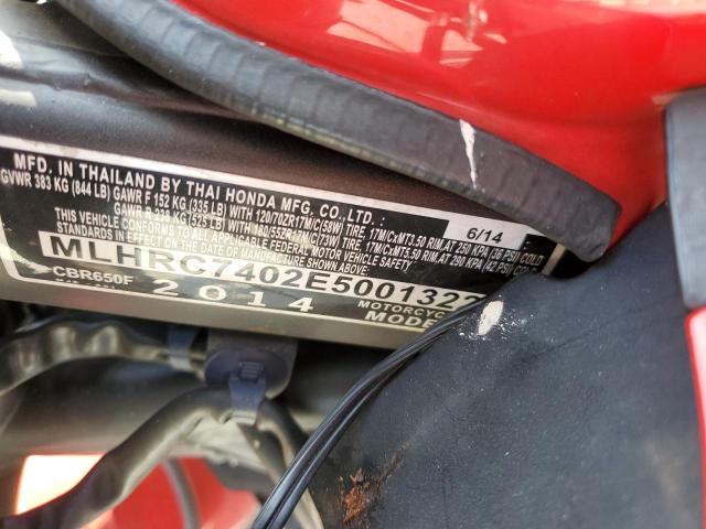 2014 HONDA CBR650 F MLHRC7402E5001322