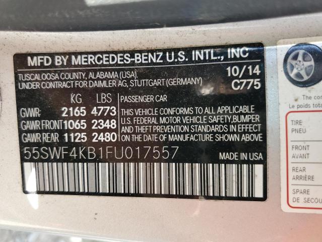 55SWF4KB1FU017557 2015 MERCEDES-BENZ C-CLASS, photo no. 12