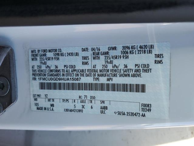 1FMCU0GD9HUA15087 Ford ESCAPE SE