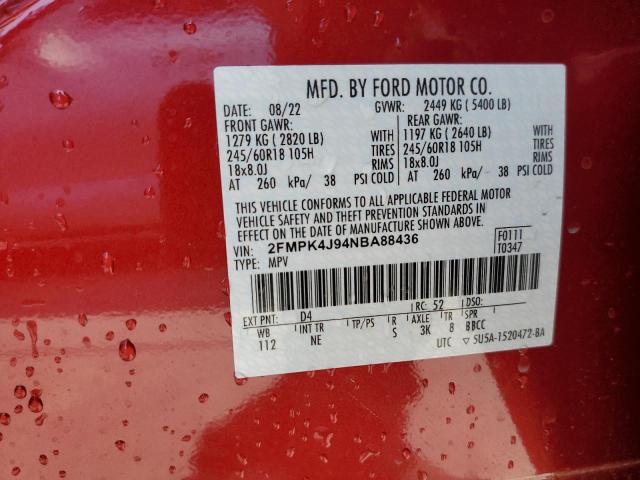 2FMPK4J94NBA88436 Ford EDGE SEL