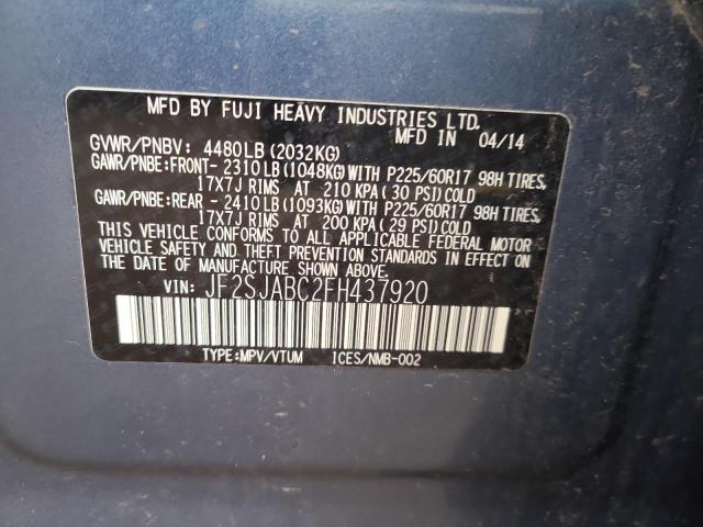JF2SJABC2FH437920 Subaru Forester 2.5i