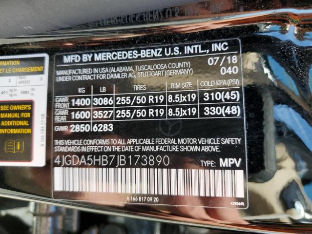 4JGDA5HB7JB173890 2018 MERCEDES-BENZ GLE-CLASS, photo no. 12