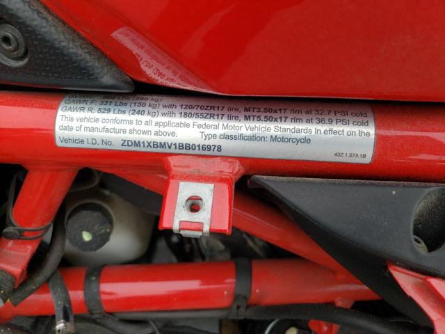 2011 DUCATI 848 ZDM1XBMV1BB016978