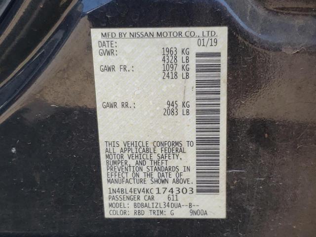 1N4BL4EV4KC174303 Nissan ALTIMA SL
