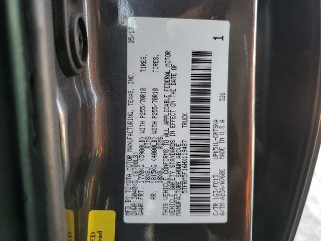 2017 TOYOTA TUNDRA - 5TFRM5F16HX119487