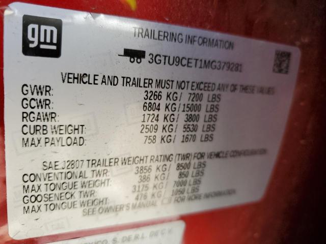 3GTU9CET1MG379281 GMC Sierra K1500 Elevation