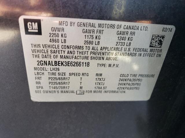 2GNALBEK3E6266118 | 2014 CHEVROLET EQUINOX LT