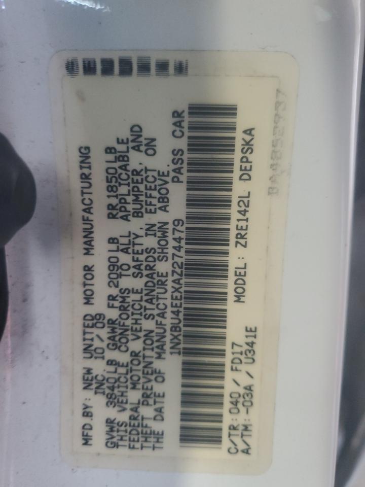 1NXBU4EEXAZ274479 2010 Toyota Corolla Base