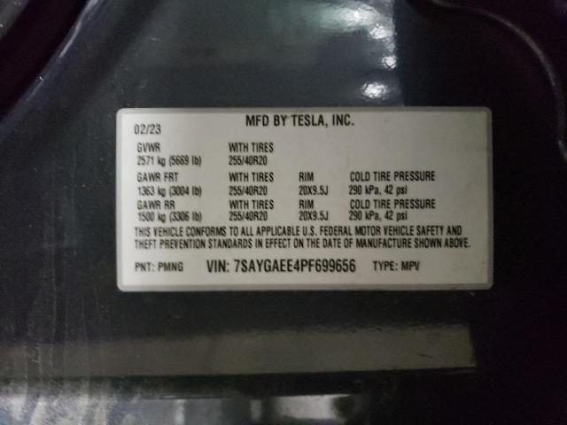 7SAYGAEE4PF699656 Tesla Model Y