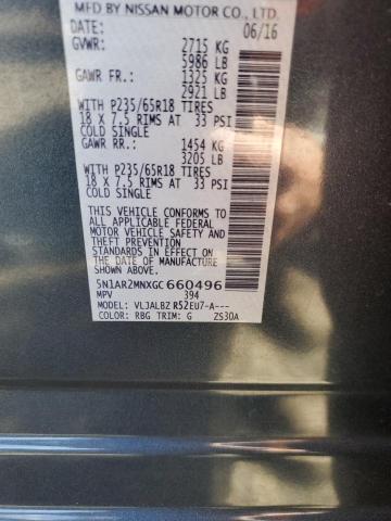 5N1AR2MNXGC660496 Nissan Pathfinder S
