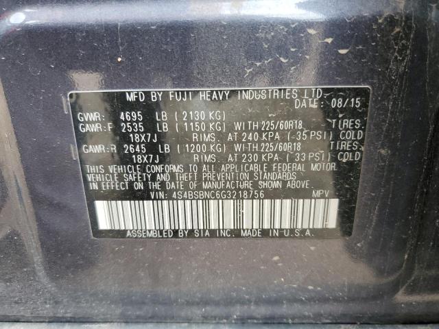 4S4BSBNC6G3218756 Subaru Outback 2.5i Limited