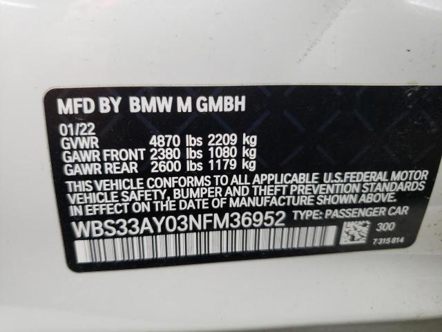 WBS33AY03NFM36952 BMW M3 COMPETI 12