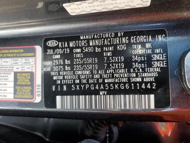 5XYPG4A55KG611442 KIA SORENTO LX