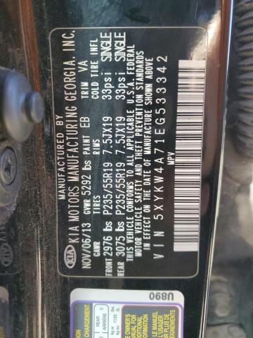 5XYKW4A71EG533342 KIA SORENTO SX