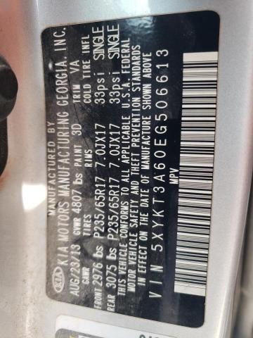 5XYKT3A60EG506613 KIA SORENTO LX