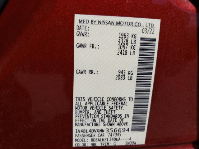 1N4BL4DVXNN356694 Nissan Altima SV 12