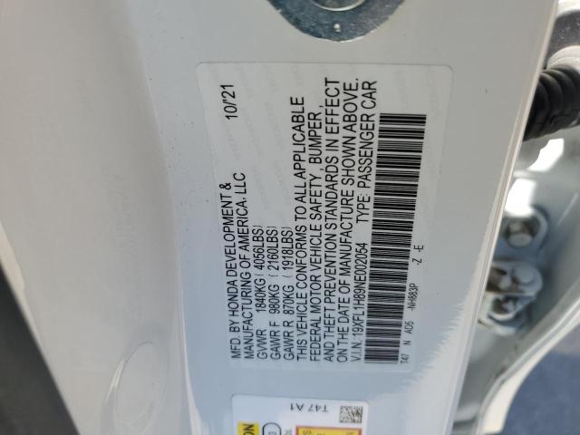 19XFL1H89NE002054 Honda Civic Sport Touring
