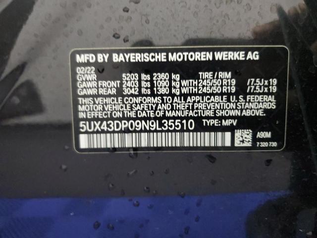 5UX43DP09N9L35510 BMW X3 SDRIVE3 10