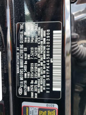 5XYPK4A58HG202908 KIA SORENTO SX