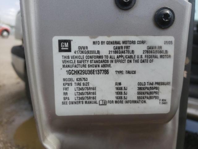 2006 Chevrolet Silverado K2500 Heavy Duty VIN: 1GCHK29U36E137766 Lot: 62253713