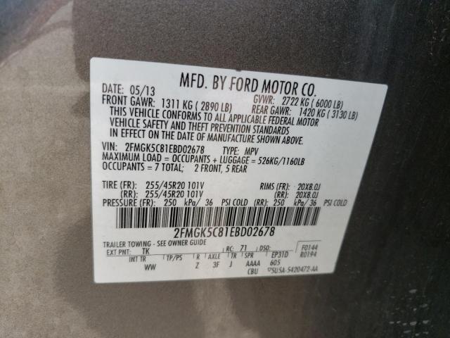 Ford FLEX SEL 2014 2FMGK5C81EBD02678 Image 13