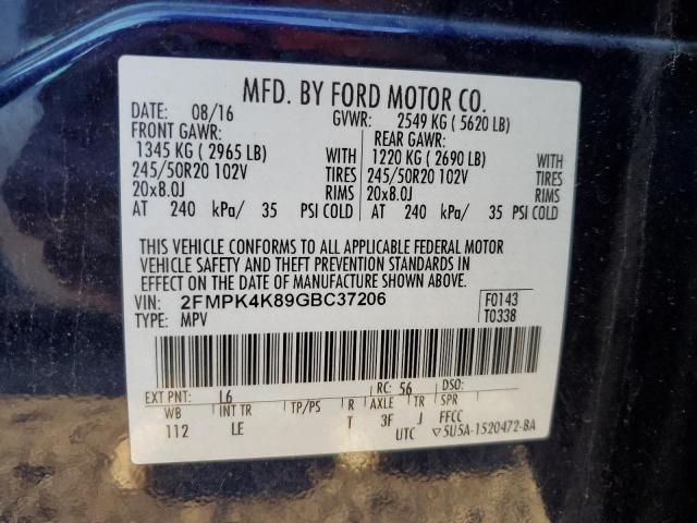 2FMPK4K89GBC37206 Ford Edge Titanium