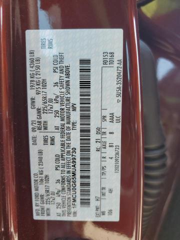 1FMCU0G65MUA99730 Ford ESCAPE SE