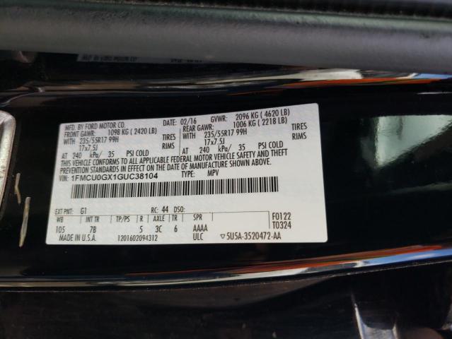1FMCU0GX1GUC38104 Ford ESCAPE SE