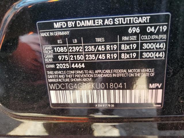 WDCTG4GB7KU018041 Mercedes-Benz Gla 250 4matic