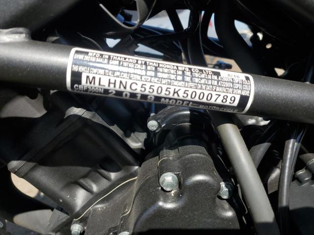 2019 HONDA CBF300 N - MLHNC5505K5000789