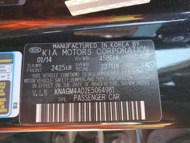 KNAGM4AD2E5064981 KIA OPTIMA HYBRID