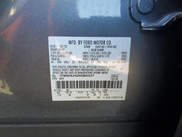 1FMSK8JH2NGB43337 Ford Explorer Timberline