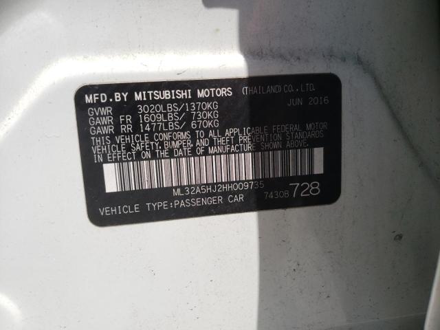 2017 MITSUBISHI MIRAGE GT ML32A5HJ2HH009735