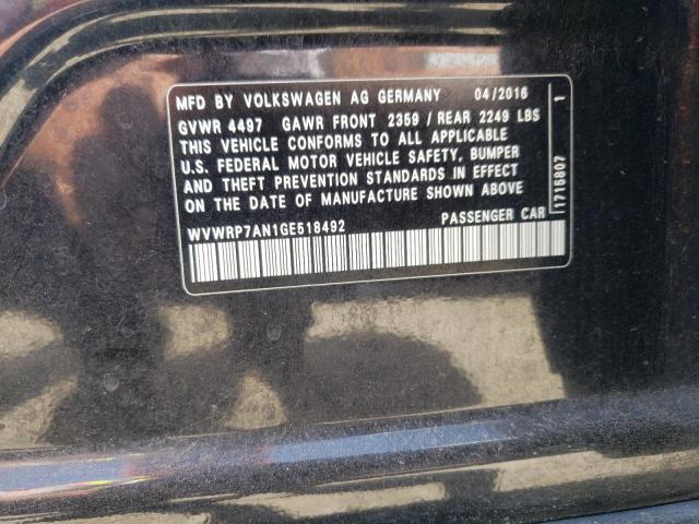 2016 VOLKSWAGEN CC R-LINE WVWRP7AN1GE518492